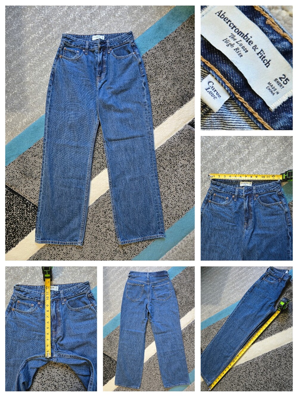 Abercrombie & Fitch Curve Love High Rise Loose Jean,  25 SHORT, EUC